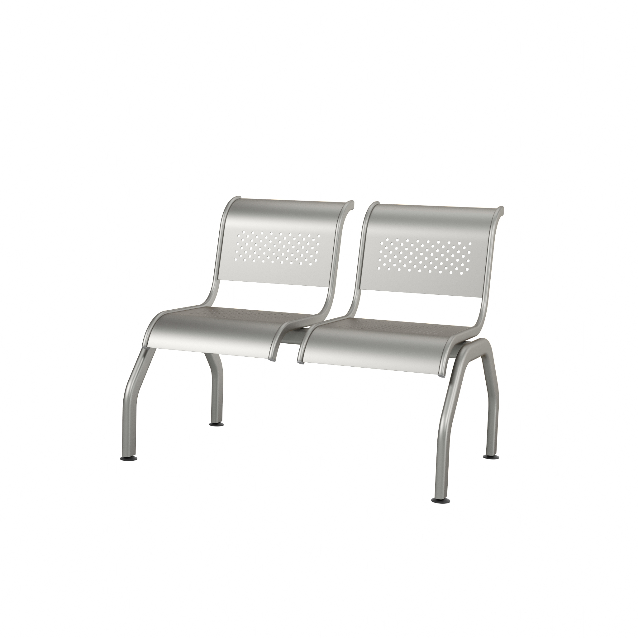 Крісло секційне ПРЕМ'ЄРА РИМ-200, 970х640х750 перфорація, сірий, 2 секціі